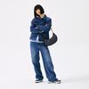 MLB New York Yankees FW25 Vintage Denim Minimalist Commuter Adjustable Shoulder Bag Unisex Bags Indigo 3ABQMV35N-50INS