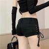 VIONA Women's Black Gothic Denim Shorts Vintage Aesthetic Korean Low Waist Jean Shorts Harajuku Y2k Cowboy Short Pants Clothes Summer