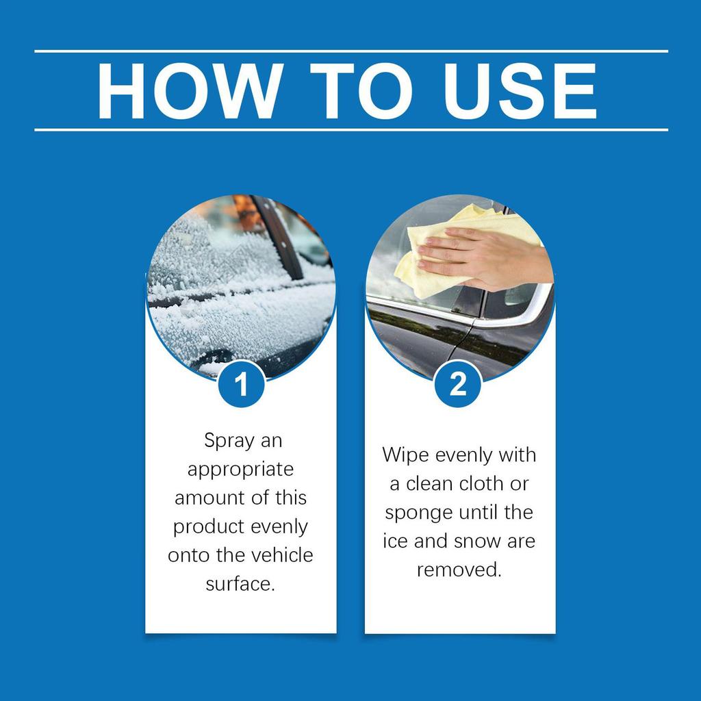 Windshield Deicer Spray 120ML Fast-Acting Glass Snow Remover Agent Ice Melt Spray Agent For SUV RV Sedan Truck Minivan Auto