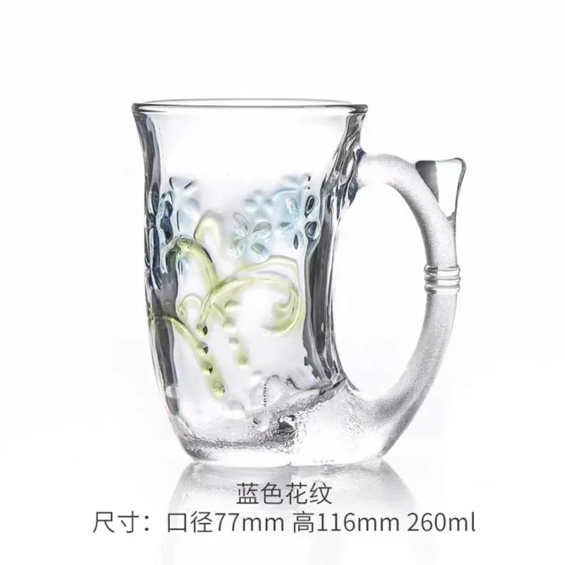 Mermaid Glass Water Cups, Creative Coffee Mugs, Flower Tea Cup, Breakfast Milk Mug, Wine Whiskey Cocktail Glass, Drinking Glasse