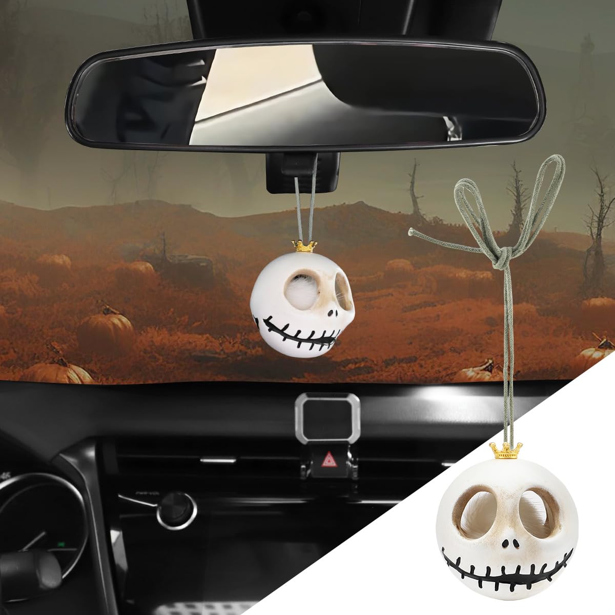 

Futwod Rearview Mirror Accessories Skull Decoration Rearview Mirror Skull Hanging Ornament Car Rear View small
