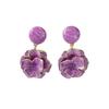 2024 New Exaggerated Purple Flower Drop Earrings - Women's Vacation Style, Creamy Hue, High-End Chic