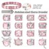 Fashion Pink Dreamy Crystal Butterfly Bow Heart Star Shell Star Charm Fit 9mm Stainless Steel Bracelet Women DIY Making Jewelry