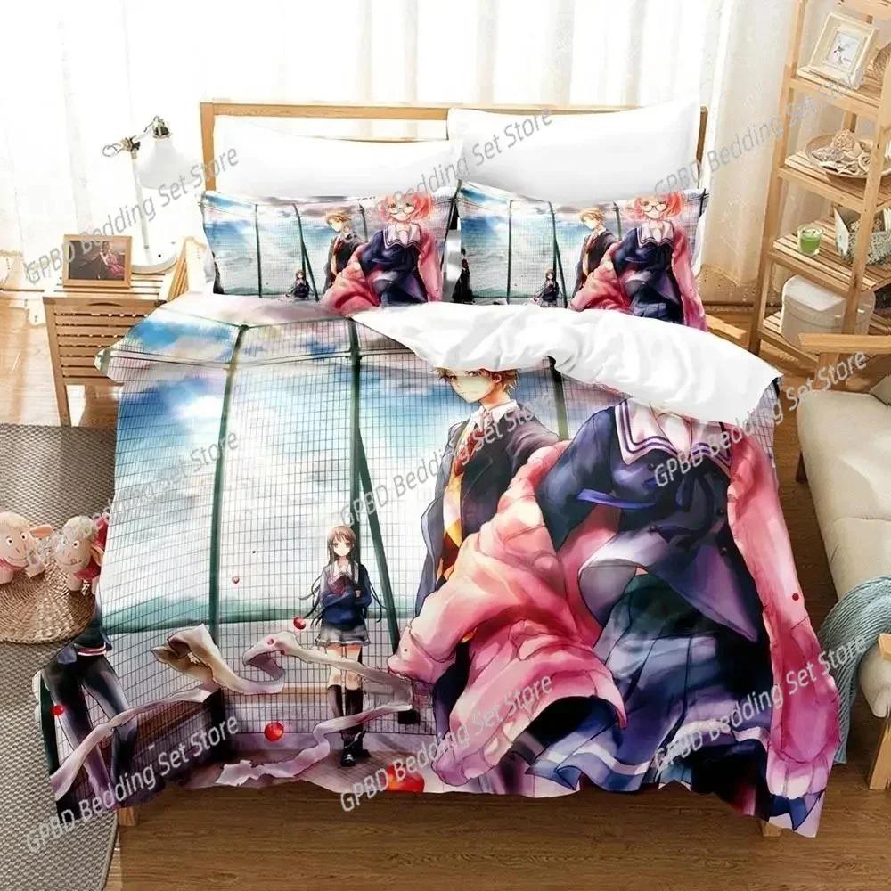 Fashion 3D Print Kawai Girl Beyond the Boundary Beding Set Bedrom Soft Modern Bedspreads Comefortable Soft with Soft Fabric Duvet Cover Pilowcase