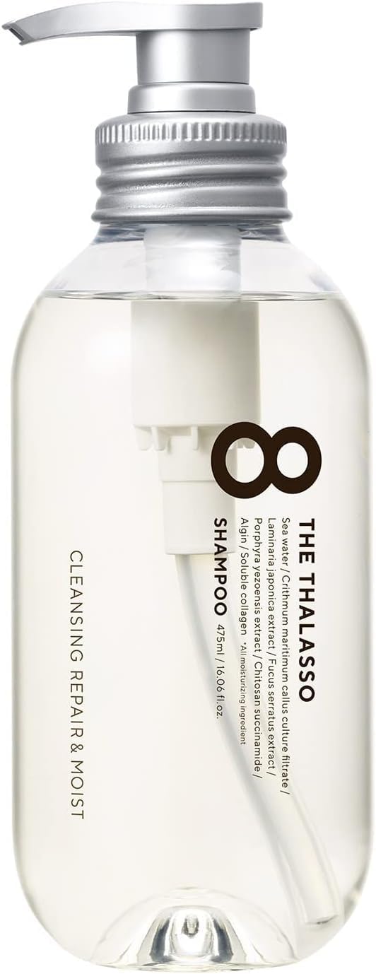 

Eight the Thalasso Moist Hair Made in Aqua White Floral 475ml Shampoo, Silicone-Free, Care, Japan, Scent,