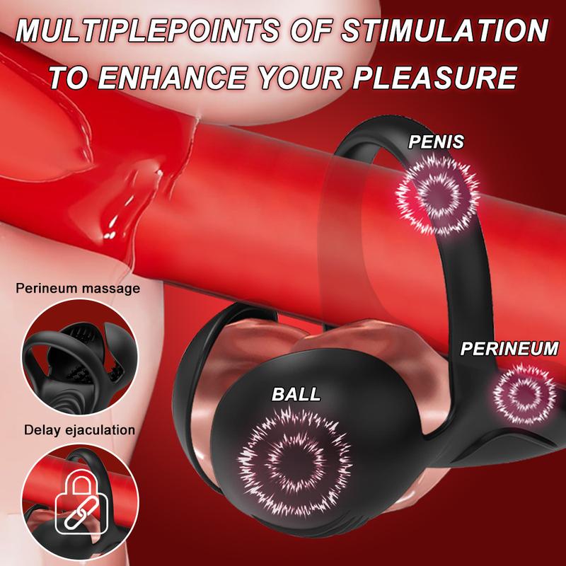 APP Remote Control Wireless Vibrating Cock Ring Penis Ring Ejaculation Delay Testicle Stimulator Adult Sex Toy for Men Couple