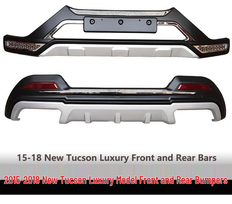 Fits 2015-2018 Hyundai Tucson: Front/rear Bumper Guards, 2018 Model Decorative Bumpers.