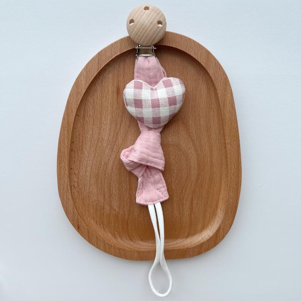 Cute Cartoon Baby Pacifier Chain Newborn Cotton Fabric Animal Pacifier Chain Nipple Soother Dummy Holder Eco-friendly Material