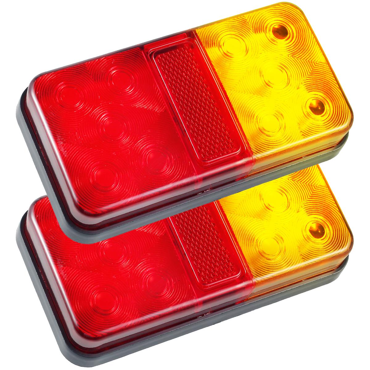 2PCS/Set LED Tail Lights Trailer Lights 10 LED Waterproof 12V Rear Stop Brake Turn Tail Lights Indicator Stop Light Reversing