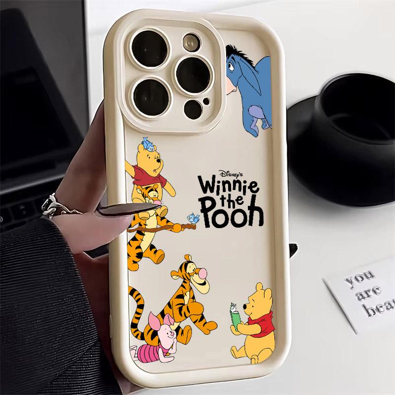 Winnie Piglet Tigger Cartoon Phone Case For iPhone 17E 11 12 13 14 15 16 17 Pro Max Fundas 17 Air Plus 16e 13 Mini Silicon Cover