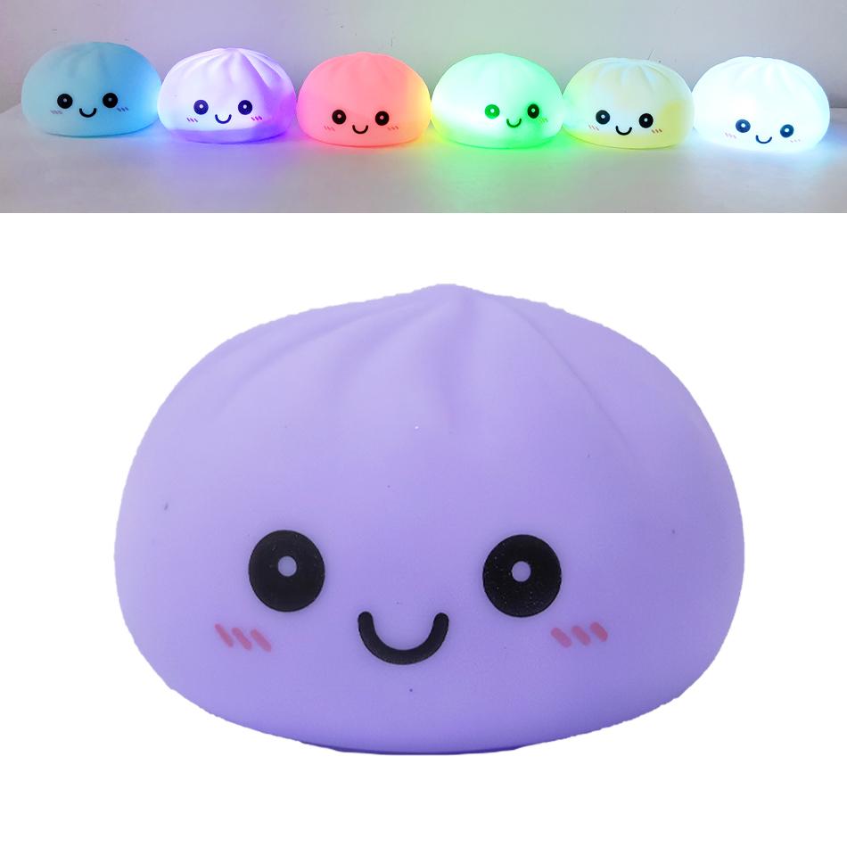 1-6Pcs Simulation Baozi Toy Night Light Soft Dumplings Soft Cute Steamer Birthday Party Gift  Colorful Dumping Toy Squishy Gifts