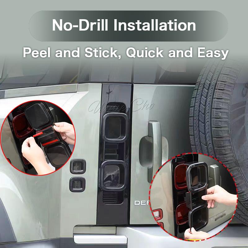 For Defender 90 110 Modification Accessories Black Edition L663 -2025 Tail Light Cover for Rear Fog Light Protector