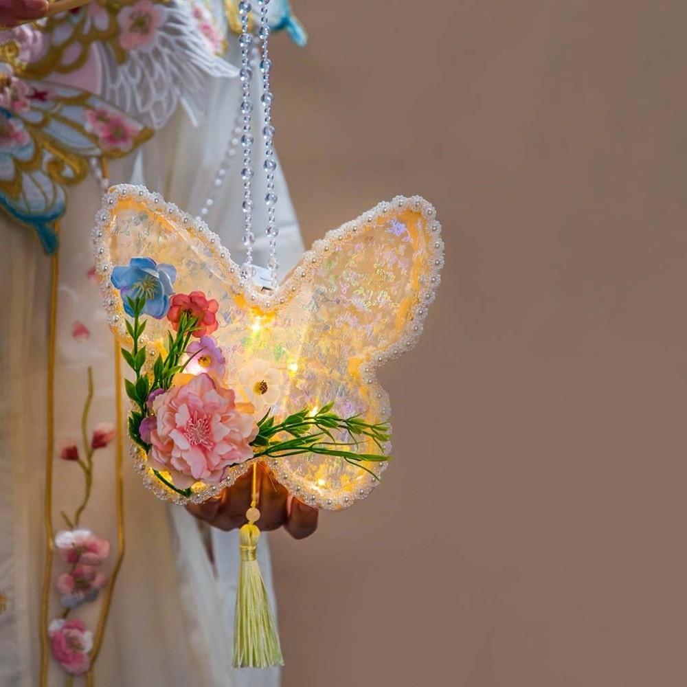 Handmade Butterfly Lantern Luminous Twisted Stick Rabbit Lantern Organza Sheer Easy-to-Make Chenille Stems Craft Holiday Party