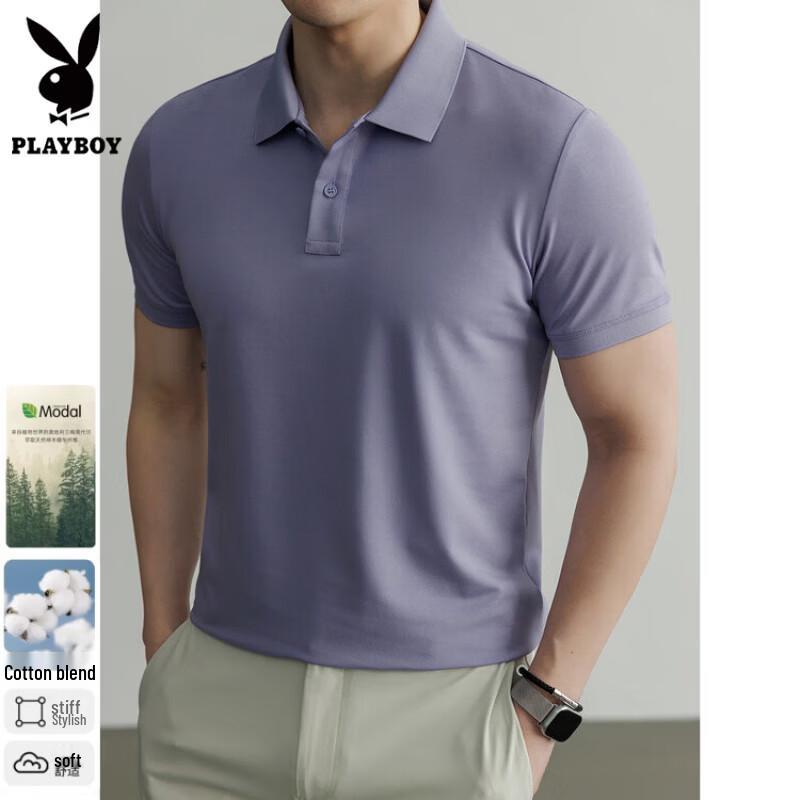 Playboy Men s Modal Cotton Short Sleeve Polo Shirt M (48)
