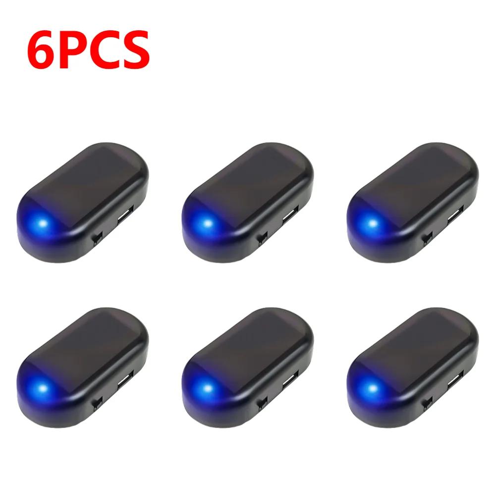 1-10Pcs Car Fake Security Light Simulated Dummy Alarm Solar Powered Anti-Theft Caution Lamp Super Bright LED Flashing Imitation