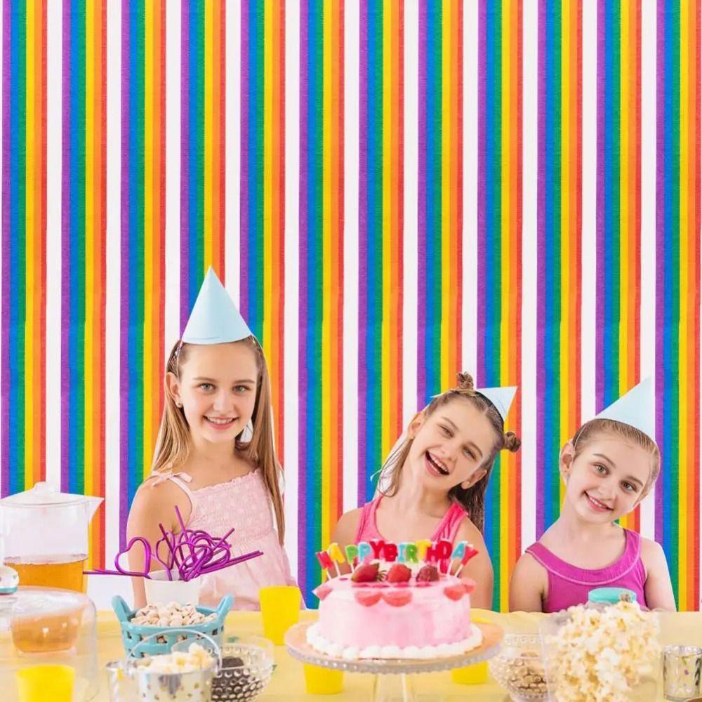 10Rolls DIY Decoration Rainbow Crepe Paper Vibrant Colors Crepe Paper Streamers Gift Wrapping