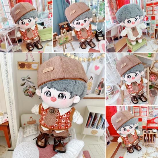 

1 комплект, 20 см, кукольная одежда, милый галстук, винтажная шляпа, мини-наряд в британском стиле, комплект из четырех предметов, ролевая игра, одевание