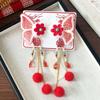 2pcs Lion New Year Tassel Barrettes Bow Ancient Style Hair Clip Children's Chinese Hairpin  Winter