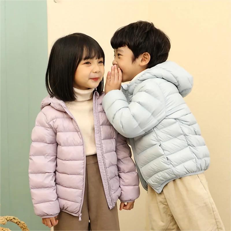 3 -13Y Children White Duck Down Boys Jacket Thickened  Kids Coat for Girl Winter Casual Candy Color Warm Hooded Clothes