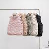 Autumn and Winter Women's Duck Down Fleece Waistcoat Women Loose Stand Collar Pockets Warm Quilted Puffer Sleeveless Vest