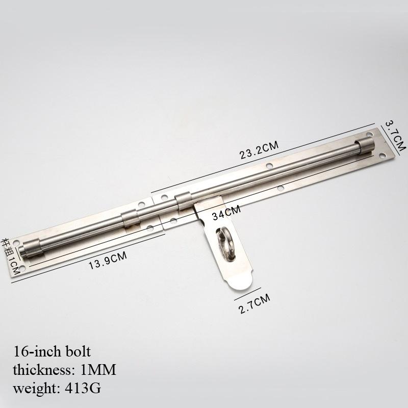 Thickened Stainless Steel Door Bolt Latch Security Door Bolt Latch Buckle Window Safety Lock Large Latch Home Decoration