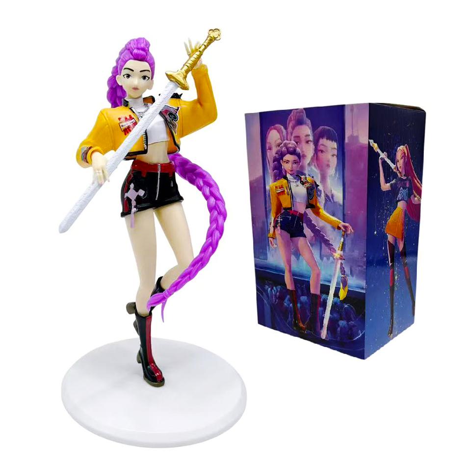 In Stock Kpop Demon Hunters Figure 19CM Huntrix Figures Toy Rumi Mira Zoey Sussy Figurine Anime Peripheral Model Desktop Gift