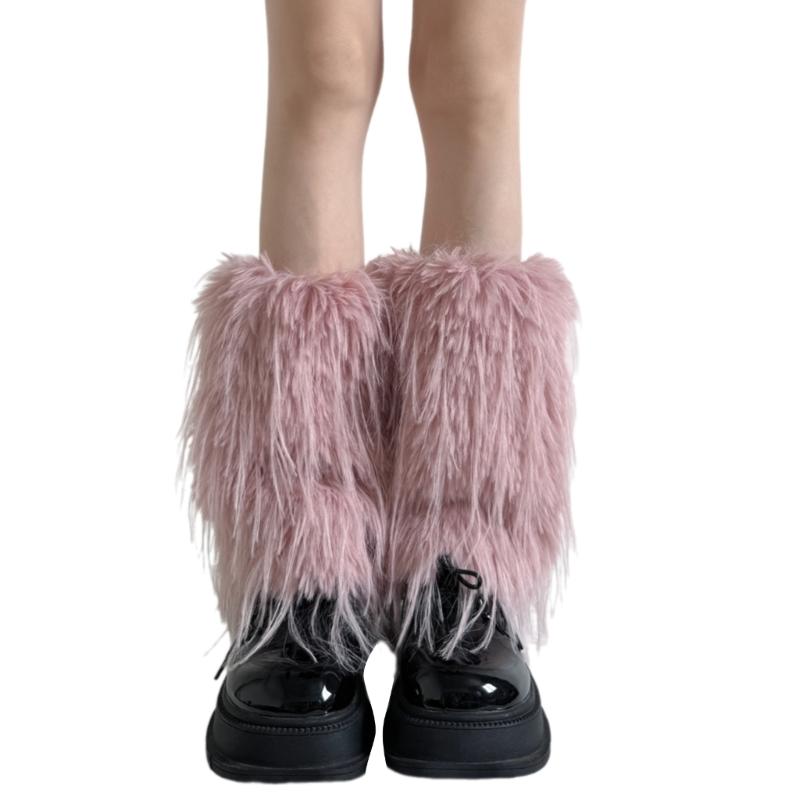 Women's Thick Fuzzy Leg Warmers Soft Plush Boot Covers Toppers for Costume Parties Winter Fashion Accessory Leg Gaiters