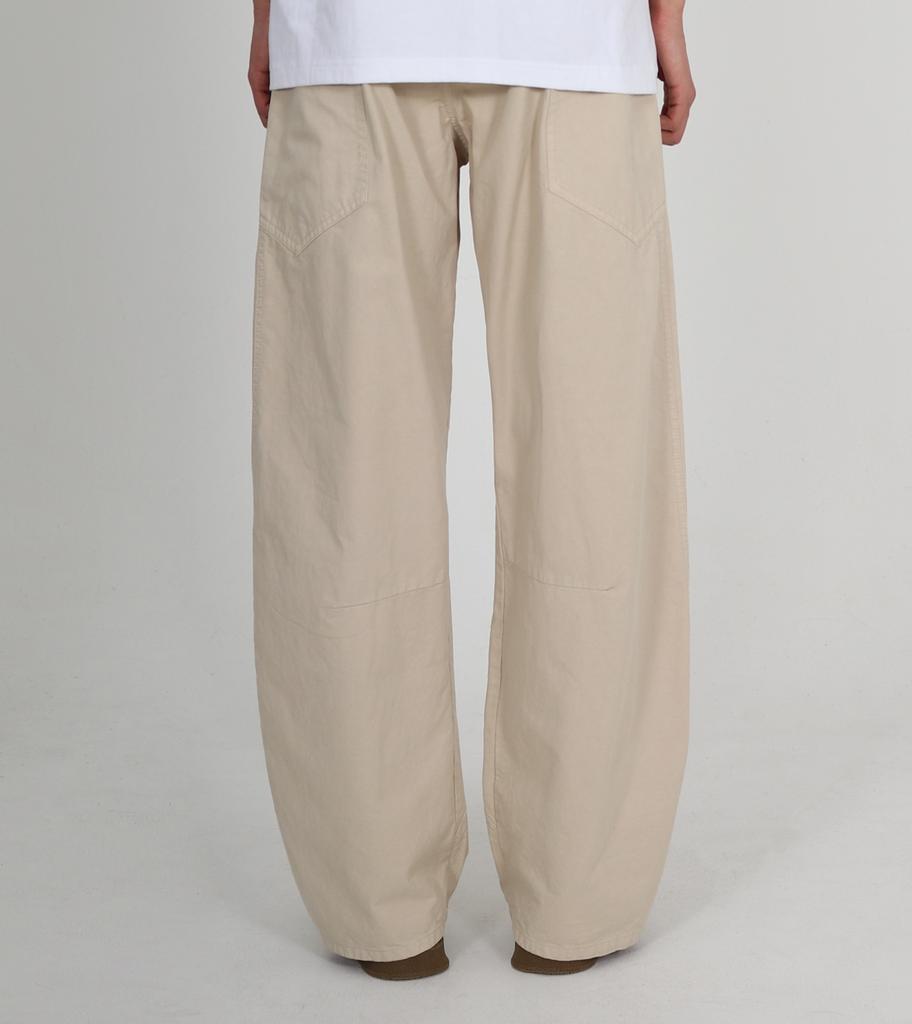 Beoteunseoul Side Big Pocket Curved Washed Cotton Pants (Beige)