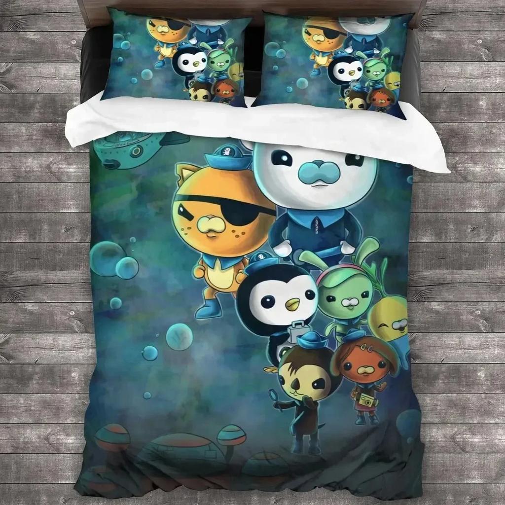 Anime Octonauts Bedding Set Boys Girls Twin Queen Size soft Duvet Cover Pillowcase Bed Kids Adult for Fashion Home bedroom
