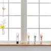 TETSUNAGI Flower Vase (Beige) [Made In Tsubame-Sanjo] Mini Steel and Glass Test Tube Vase, Made In Japan, Ideal for Home Decor, Plant Accessories,