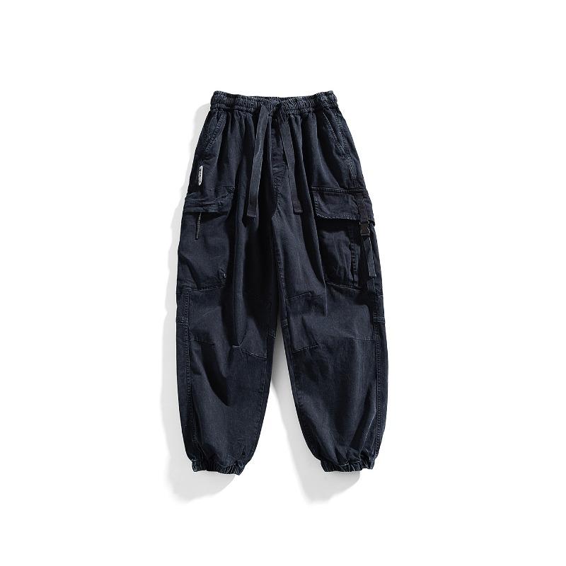 Retro trendy brand functional overalls men's autumn and winter loose leggings pure cotton casual outdoor sports