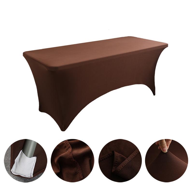 High-Grade Hotel Restaurant Wedding Banquet Decoration Solid Color Square Tablecloth Elastic Table Cover