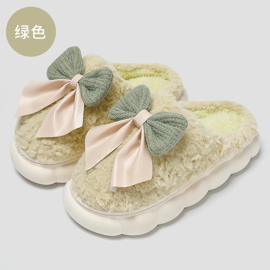 Household Cotton Slippers Women's Season Cute Thick Bottom Home Ladies Plush Slippers Day Warm Cotton Mop