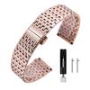 JUSUTEK Popular 9-Piece Watch Band, 18mm/20mm/22mm Stainless Steel 316L Stainless Steel, Fine Steel Watch Chain, Women's Watch, Men's Watch Leather St