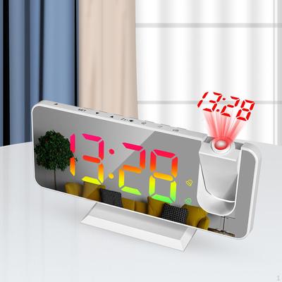 Projection Alarm Clock for Bedroom Colorful LED Digital Display USB Powered