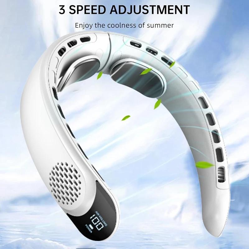 Bladeless Neck Fan,4 Turbo Portable Neck Fan,4000Mah Battery Operated, 360° Cooling Airflow,For Home,Office,Travel