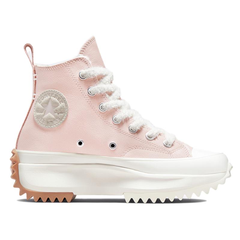 Converse Run Star Hike simple and comfortable high-top canvas shoes for all men and women in peach pink