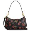 Teri 24 Kirschmuster Logo Elegante Leder-Tote Schultertasche Mittel Damenhandtaschen Schwarz Gold CCZ16-IMA47