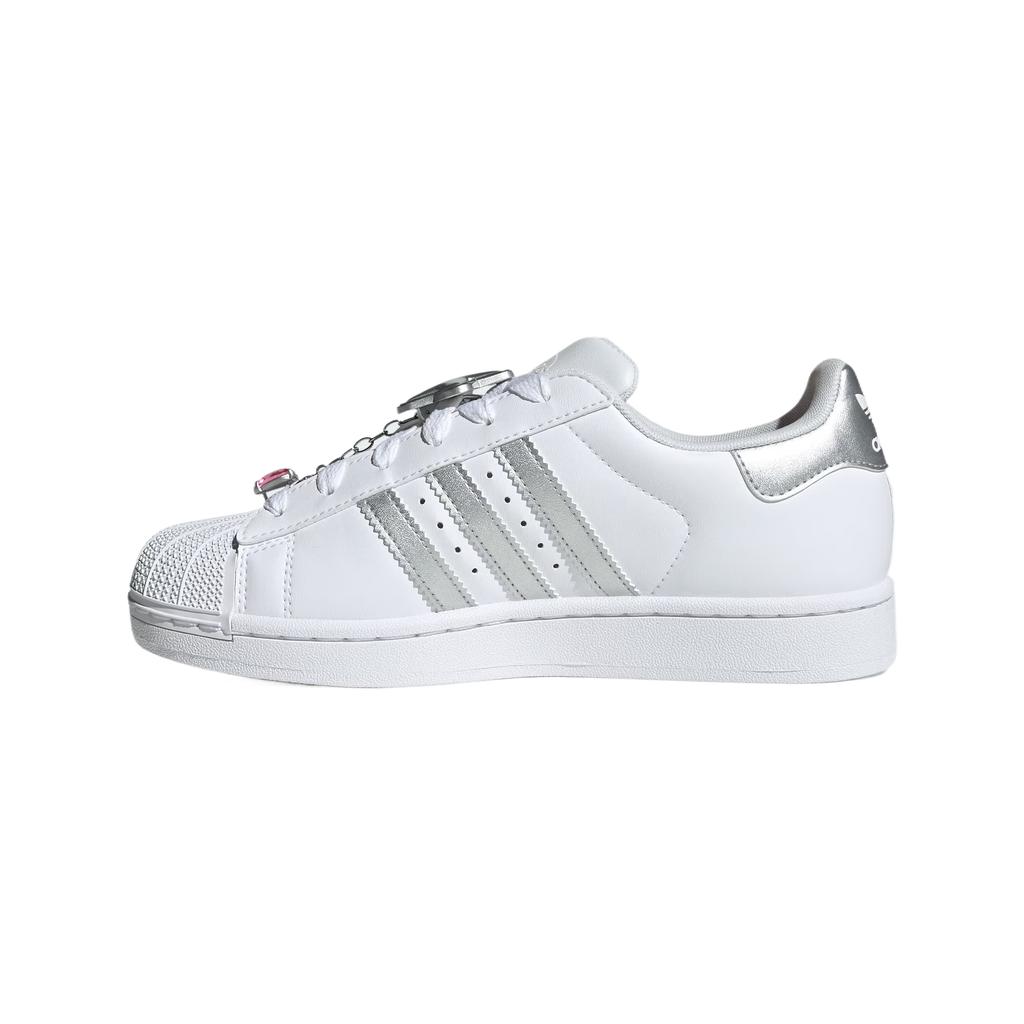 Adidas Originals Superstar II Comfortable Versatile Fashion Trendy Mid-Top Sneakers Women Sneakers White Silver JQ8777