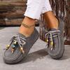Spring and Autumn New Retro Matte Leather Women's One-pedal Doudou Shoes Flat-soled Soft-soled Casual Single Shoes Women