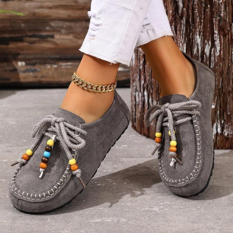 Spring and Autumn New Retro Matte Leather Women's One-pedal Doudou Shoes Flat-soled Soft-soled Casual Single Shoes Women