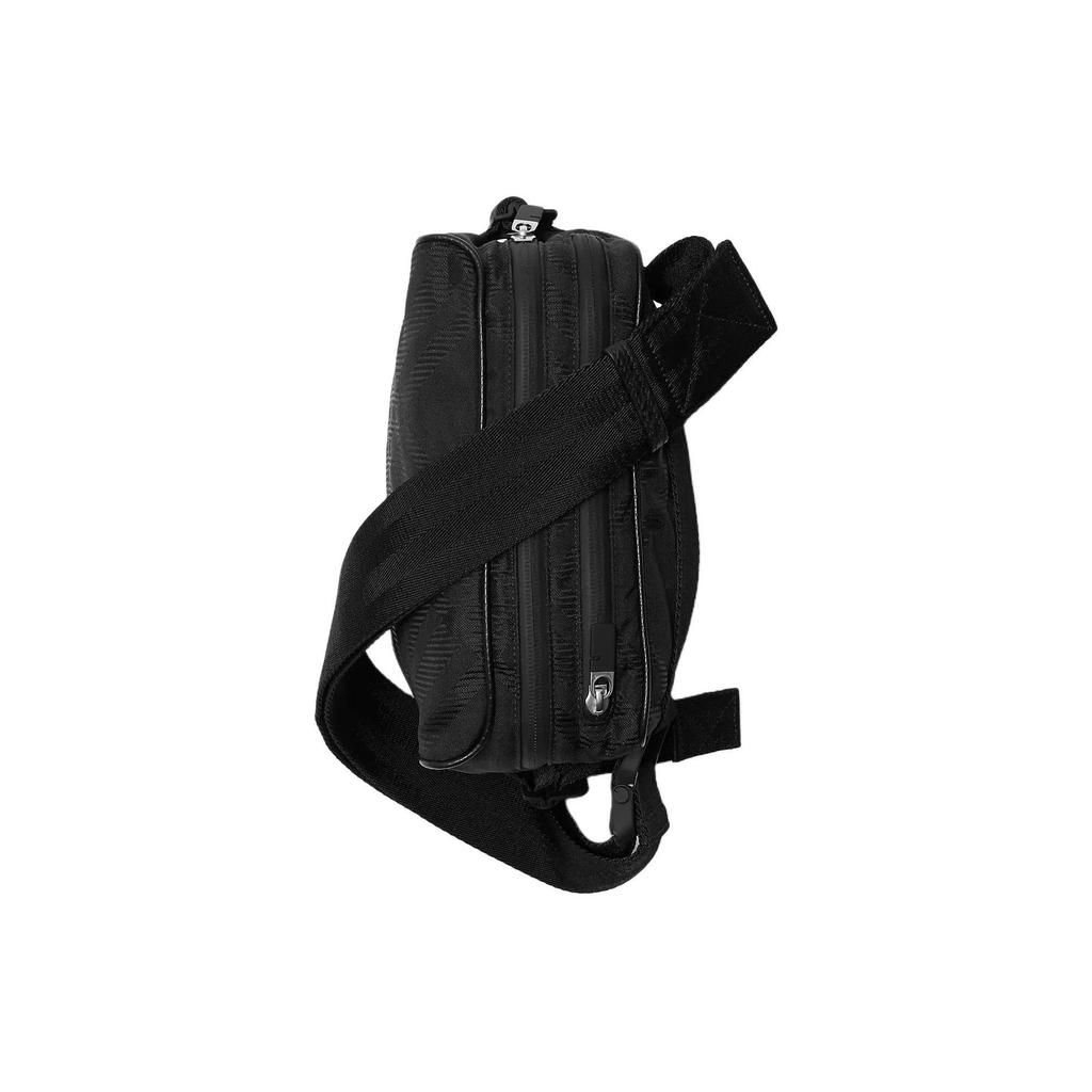 Burberry Check Pattern B-Logo Accessory Polyamide Crossbody Waist Bag Men's Style Black