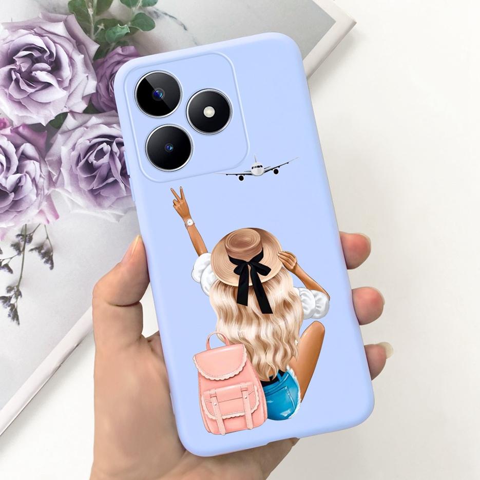 For Realme C51 Case RMX3830 Cute Astronauts Cartoon Cover Soft Silicone Phone Case For Realme C53 C 51 RealmeC51 RealmeC53 Shell
