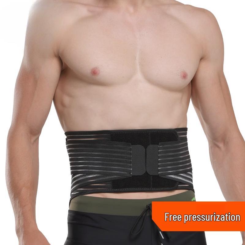 OLOEY Double Pressure Breathable Fitness Waist Support Belt with Detachable Steel Plate