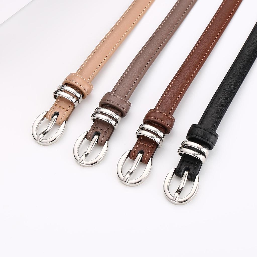 Women's Genuine Leather Dress Belt - Versatile, Thin, Fashionable Cowhide Waistband for Business Fashion