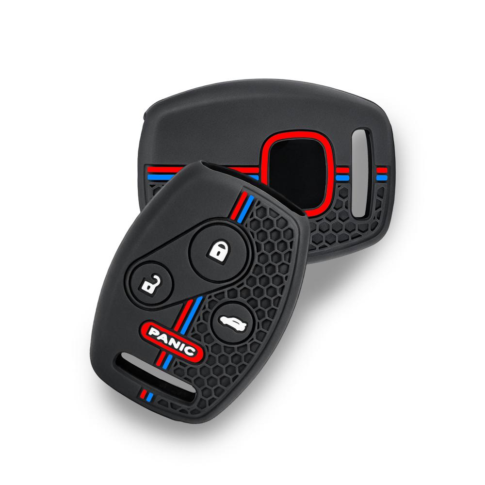 4 Button For Honda CRV SRV FRV Fit Civic Accord Jazz For Acura CSX Silicone Key Case Fob Accessories Holder Key Cover Shell