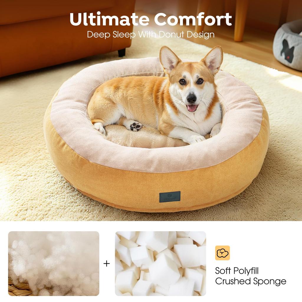 Veehoo Pelíšek pro kočky Zimní Pelíšek pro psa Zimní pelíšek pro domácí mazlíčky Zimní Teplý pelíšek pro domácí mazlíčky Ochrana proti chladu Polštář pro domácí mazlíčky Podložka pro domácí mazlíčky Pohovka pro domácí mazlíčky Kulatý Donut Pelíšek pro domácí mazlíčky Pratelný polštář
