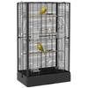 Bird Cage Aviary with Doors Perches Cage for Canaries Parakeets Parrots 61 X 36.5 X 98 Cm Black
