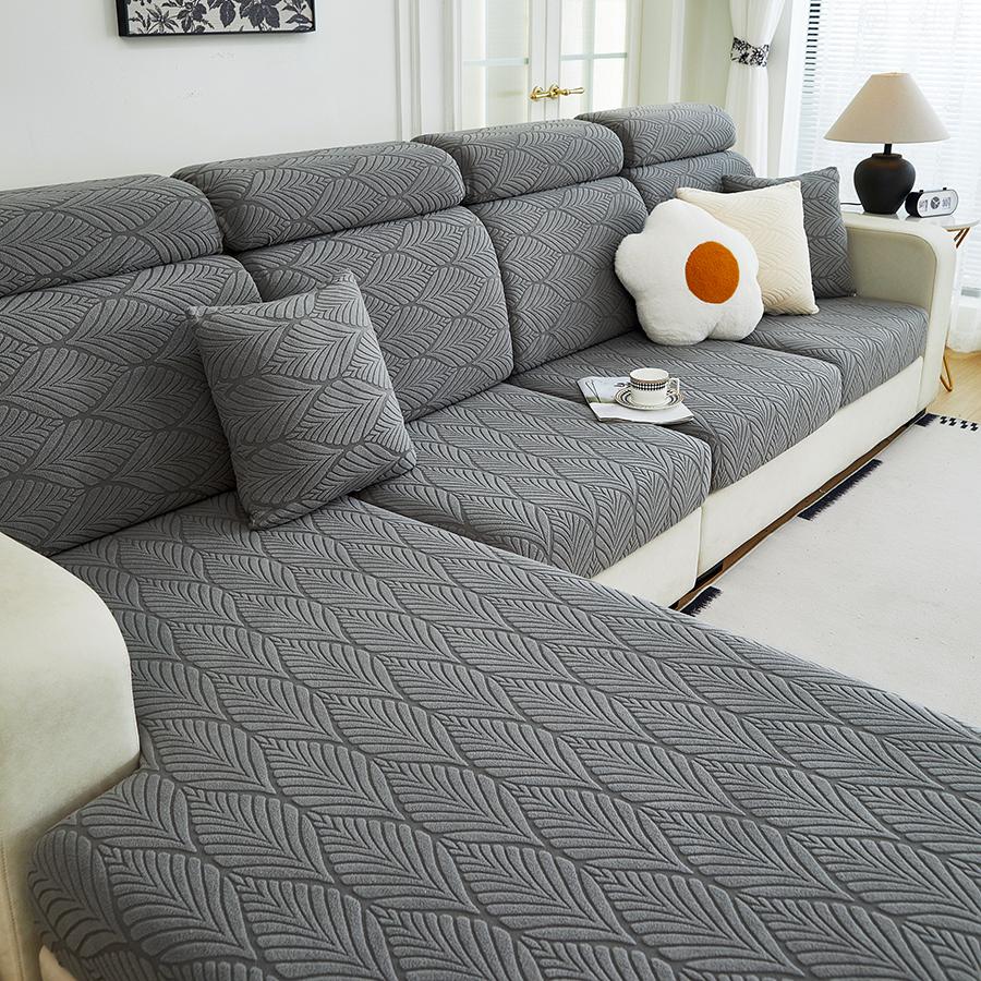 1 Pc Sofa Seat Cover Elastic Jacquard Slipcover For Living Room Easy To Clean Couch Cover A Pattern Of Latteart