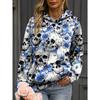 Herbstblumen Totenkopf 3D-Druck Hoodies Damen Mode Lässig Harajuku Sweatshirts Übergroß Kapuzenpullover Damen Trainingsanzug Kleidung